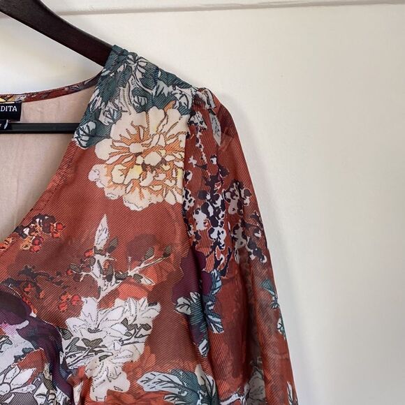 HEMANT & NANDITA  Zeri Peasant Dress - Picture 8 of 16